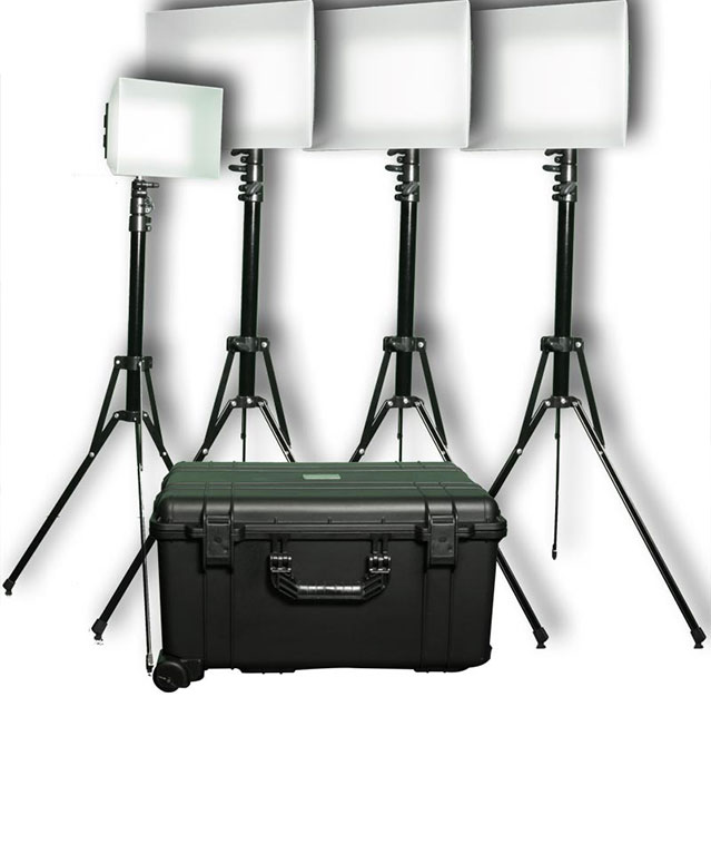 کیت نور پردازی 4 پروژکتوری LED دیتاویدئو PLK-400 1 کیت نور پردازی PLK-400