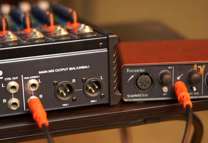 Connect the mixer to the sound card